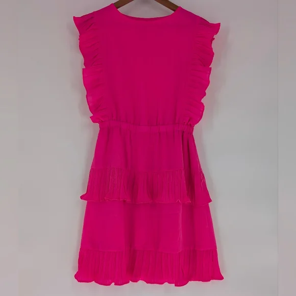 Pink‎ Tiered Ruffled Sundress for Wedding Guests - Picture 2 of 10